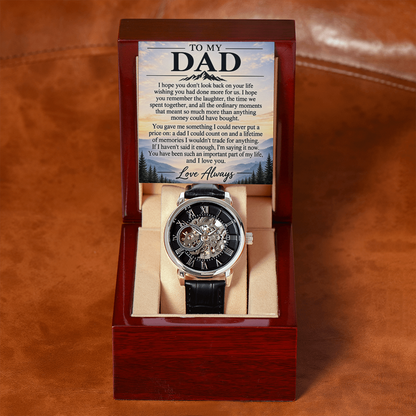To My Dad – Luxury Automatic Skeleton Watch & Heartfelt Message Card