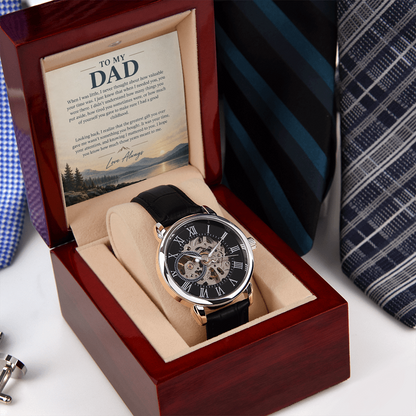 To My Dad – Your Time Was the Greatest Gift | Luxury Automatic Skeleton Watch