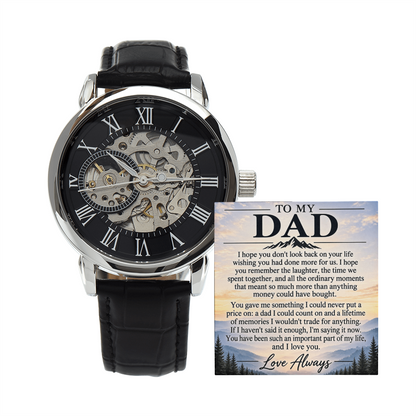 To My Dad – Luxury Automatic Skeleton Watch & Heartfelt Message Card