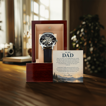 To My Dad – Your Time Was the Greatest Gift | Luxury Automatic Skeleton Watch
