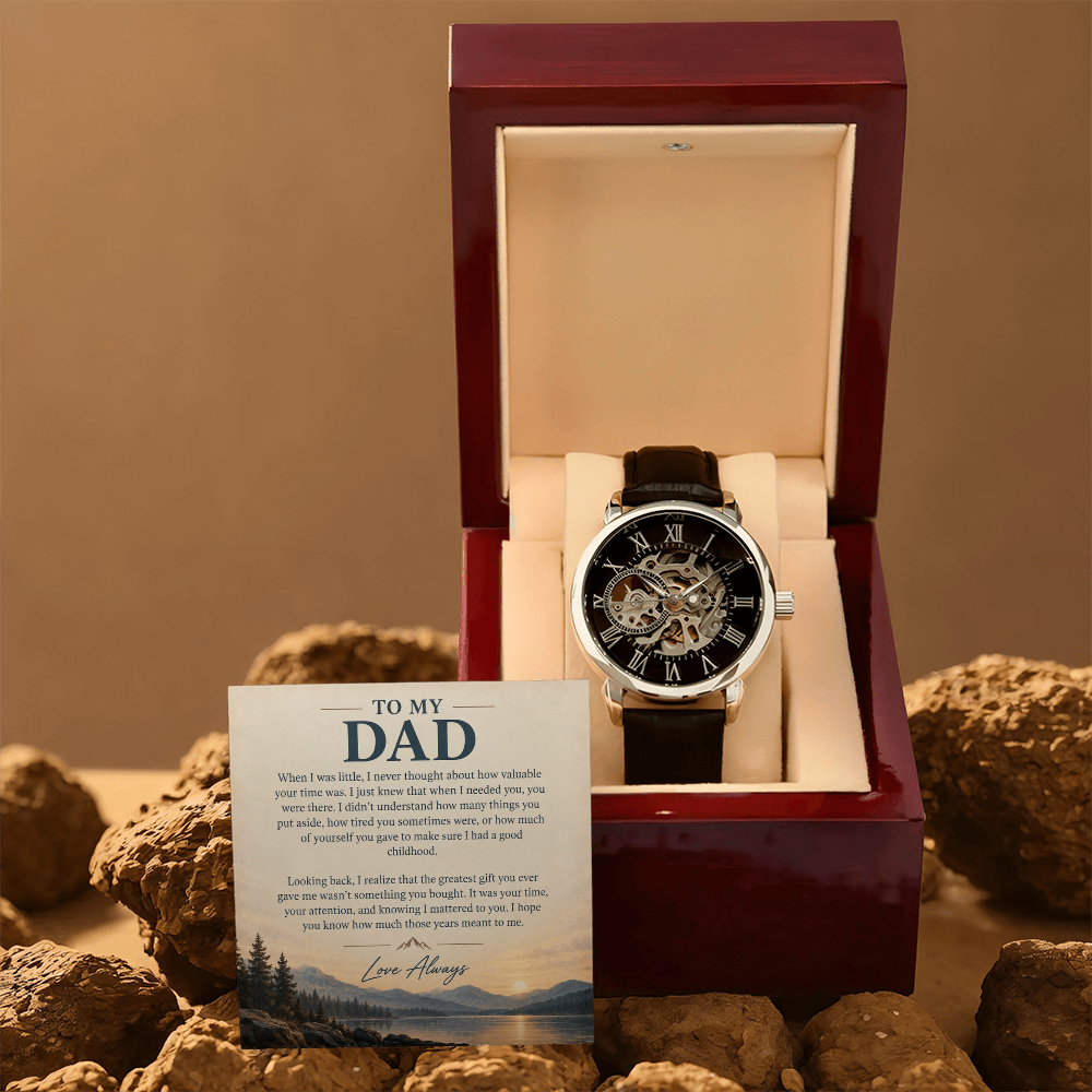 To My Dad – Your Time Was the Greatest Gift | Luxury Automatic Skeleton Watch