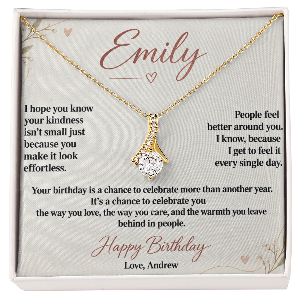 Your Kindness Is a Gift Birthday Necklace for Her – Personalized Alluring Beauty