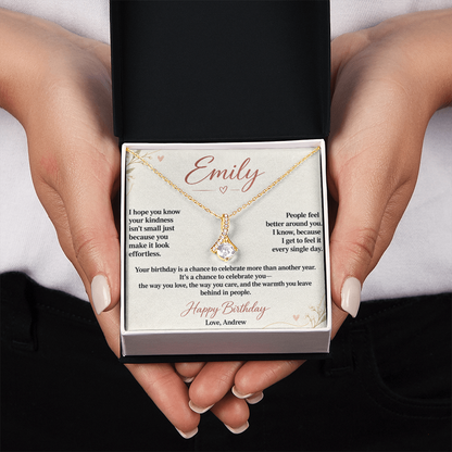 Your Kindness Is a Gift Birthday Necklace for Her – Personalized Alluring Beauty