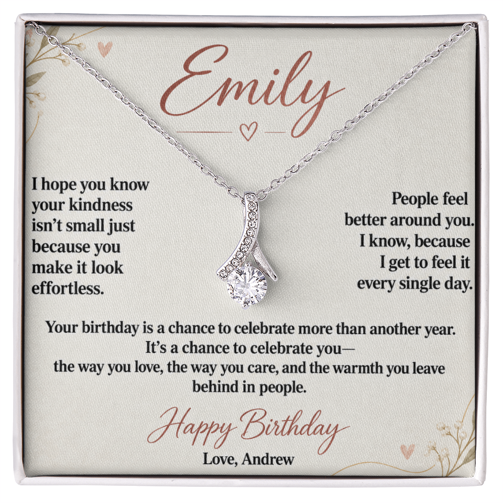 Your Kindness Is a Gift Birthday Necklace for Her – Personalized Alluring Beauty
