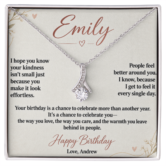 Your Kindness Is a Gift Birthday Necklace for Her – Personalized Alluring Beauty