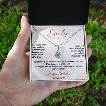 Your Kindness Is a Gift Birthday Necklace for Her – Personalized Alluring Beauty