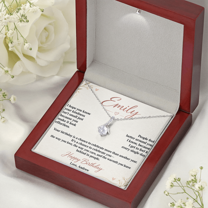 Your Kindness Is a Gift Birthday Necklace for Her – Personalized Alluring Beauty