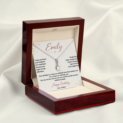 Your Kindness Is a Gift Birthday Necklace for Her – Personalized Alluring Beauty