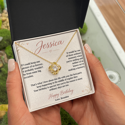 You Make Ordinary Days Special Birthday Necklace for Her – Personalized Love Knot