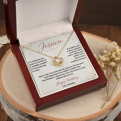 You Make Ordinary Days Special Birthday Necklace for Her – Personalized Love Knot