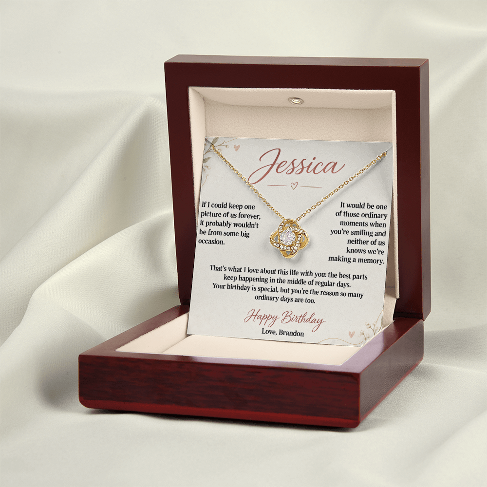 You Make Ordinary Days Special Birthday Necklace for Her – Personalized Love Knot