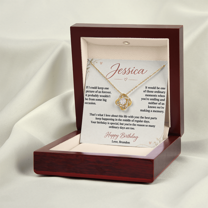 You Make Ordinary Days Special Birthday Necklace for Her – Personalized Love Knot