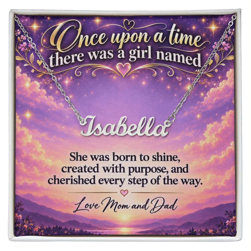 Once Upon a Time Personalized Name Necklace – Fairytale Gift for Daughter, Granddaughter or Someone Special