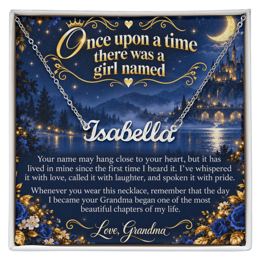 Once Upon a Time Personalized Name Necklace for Granddaughter – A Gift from Grandma