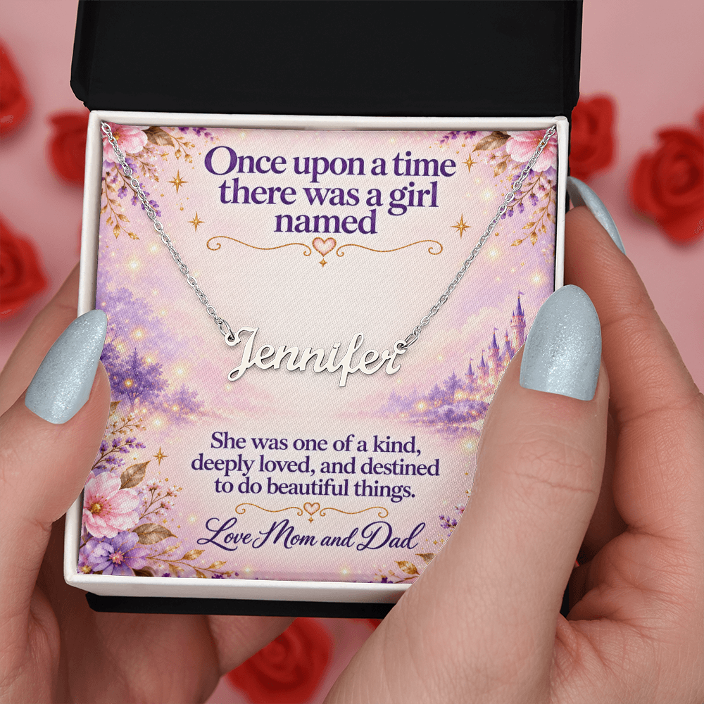 Once Upon a Time Personalized Name Necklace – Fairytale Gift for Daughter or Granddaughter