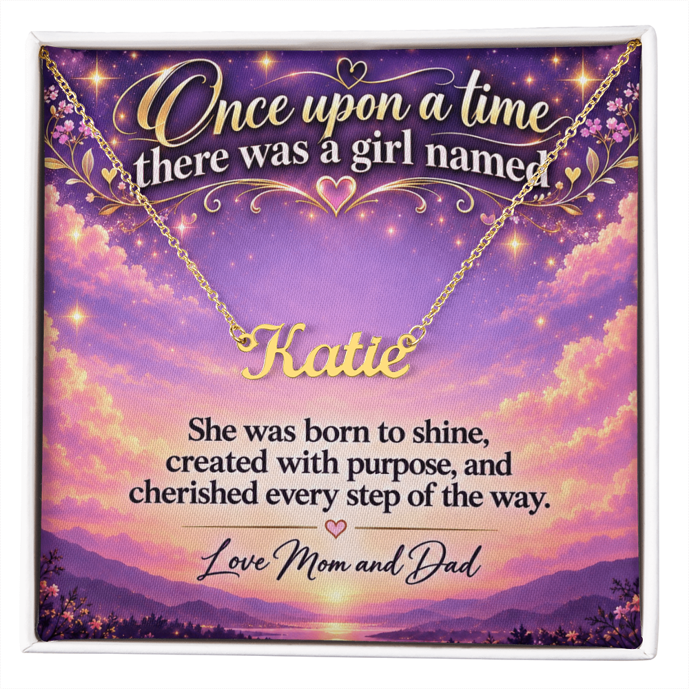 Once Upon a Time Personalized Name Necklace – Fairytale Gift for Daughter, Granddaughter or Someone Special
