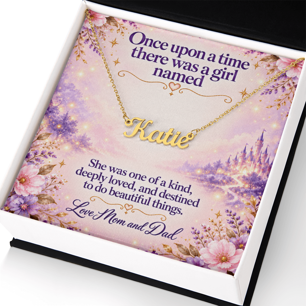 Once Upon a Time Personalized Name Necklace – Fairytale Gift for Daughter or Granddaughter