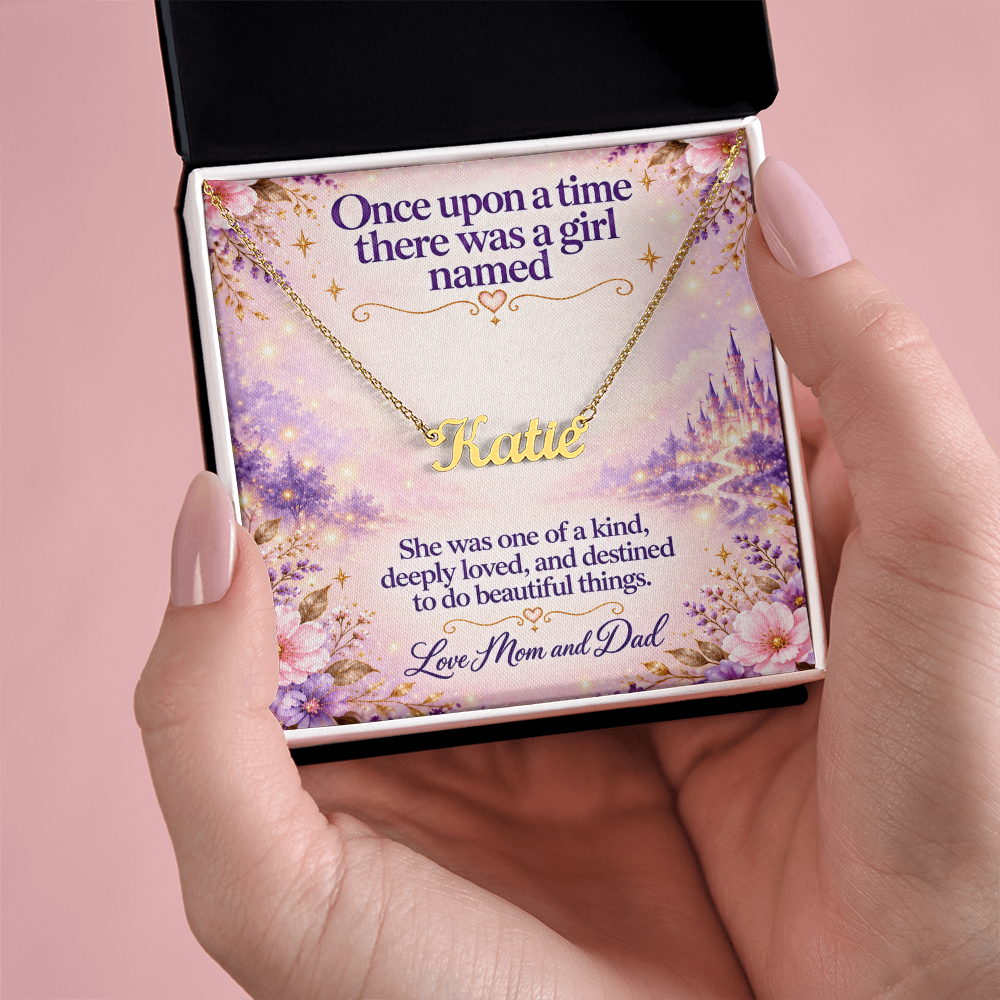 Once Upon a Time Personalized Name Necklace – Fairytale Gift for Daughter or Granddaughter