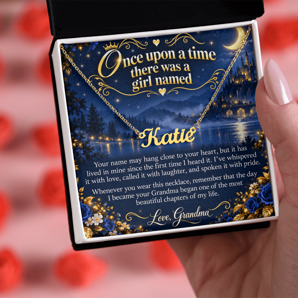 Once Upon a Time Personalized Name Necklace for Granddaughter – A Gift from Grandma
