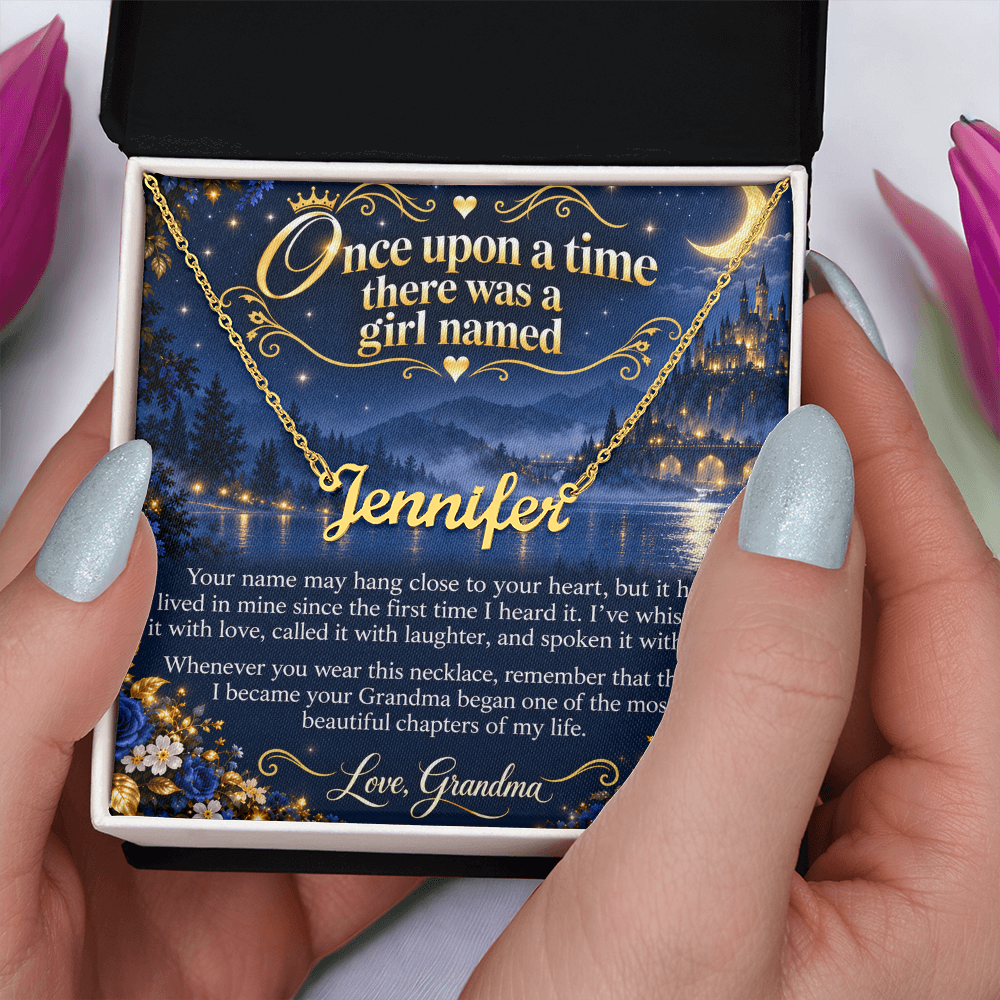 Once Upon a Time Personalized Name Necklace for Granddaughter – A Gift from Grandma