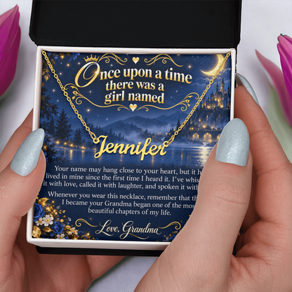 Once Upon a Time Personalized Name Necklace for Granddaughter – A Gift from Grandma