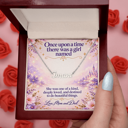 Once Upon a Time Personalized Name Necklace – Fairytale Gift for Daughter or Granddaughter