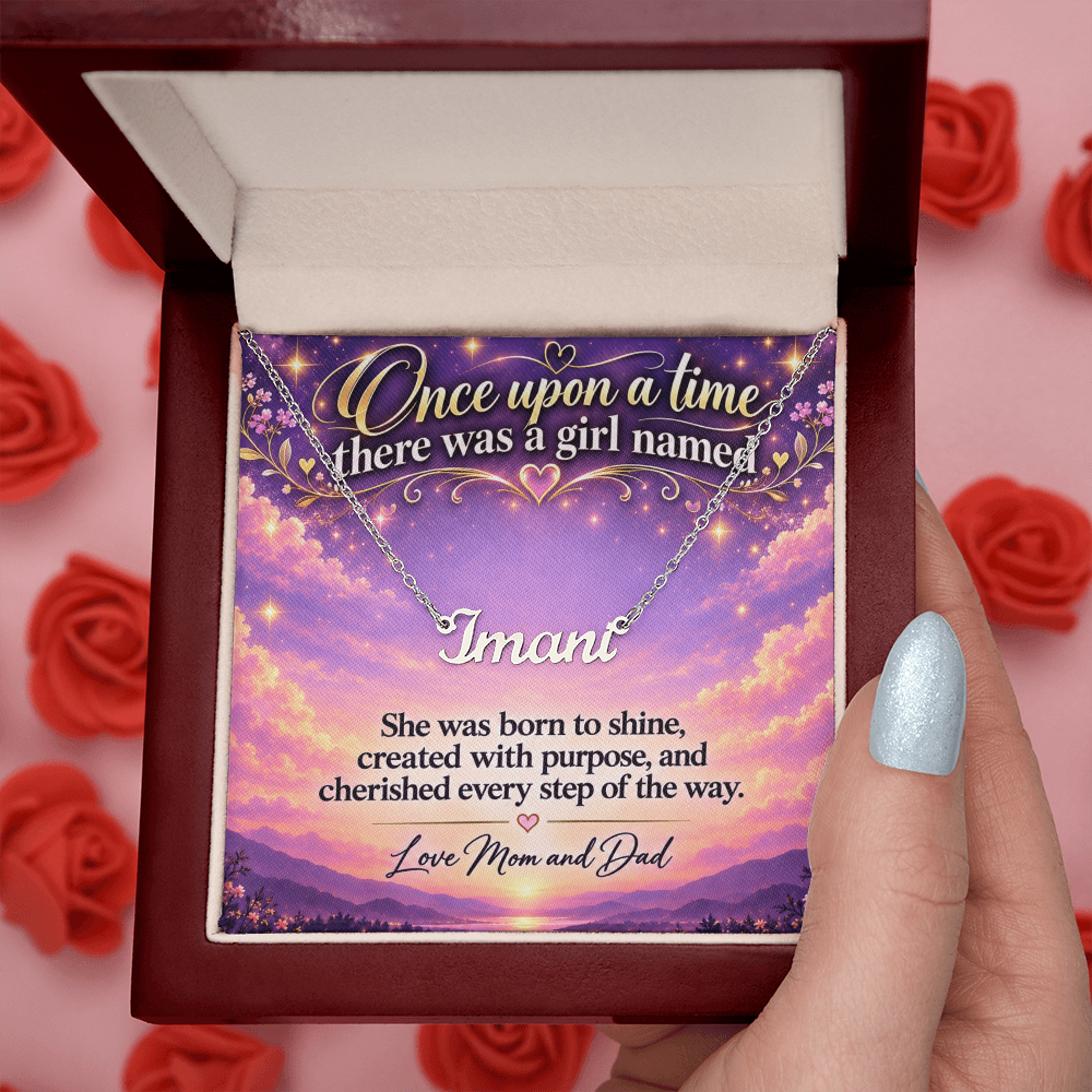 Once Upon a Time Personalized Name Necklace – Fairytale Gift for Daughter, Granddaughter or Someone Special