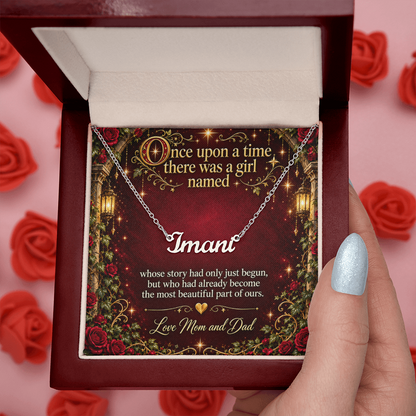 Once Upon a Time Personalized Name Necklace for Daughter – A Heartfelt Gift from Mom & Dad