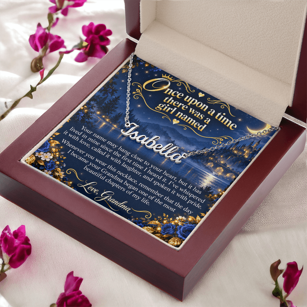 Once Upon a Time Personalized Name Necklace for Granddaughter – A Gift from Grandma