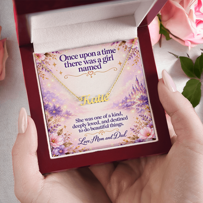 Once Upon a Time Personalized Name Necklace – Fairytale Gift for Daughter or Granddaughter