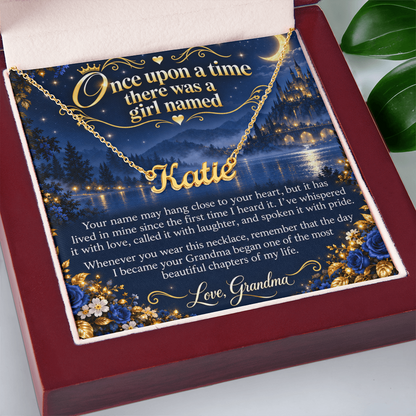 Once Upon a Time Personalized Name Necklace for Granddaughter – A Gift from Grandma
