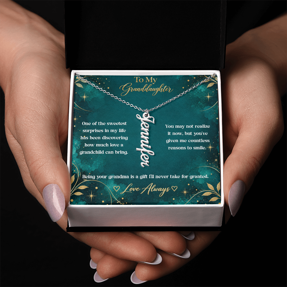 To My Granddaughter Personalized Name Necklace – Heartfelt Gift From Grandma