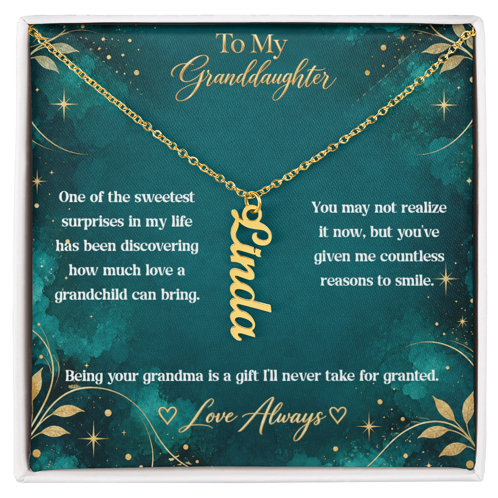 To My Granddaughter Personalized Name Necklace – Heartfelt Gift From Grandma