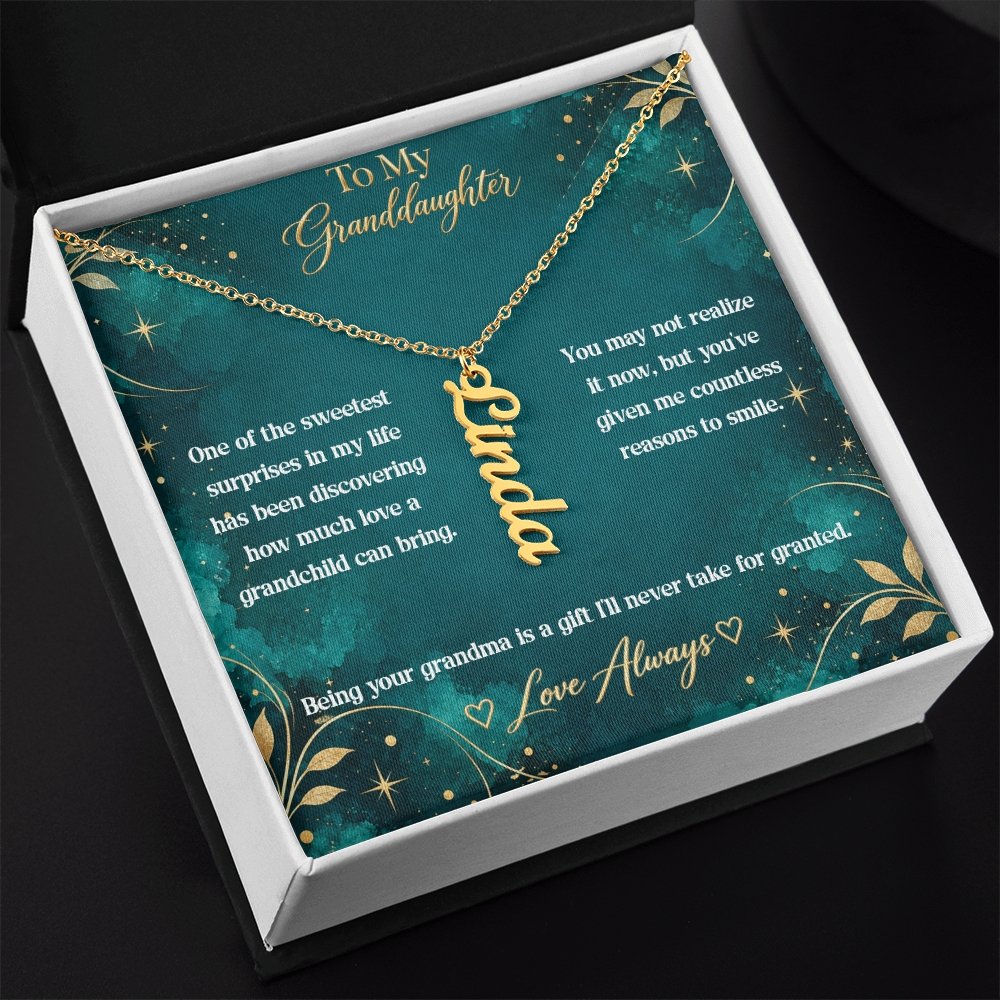 To My Granddaughter Personalized Name Necklace – Heartfelt Gift From Grandma