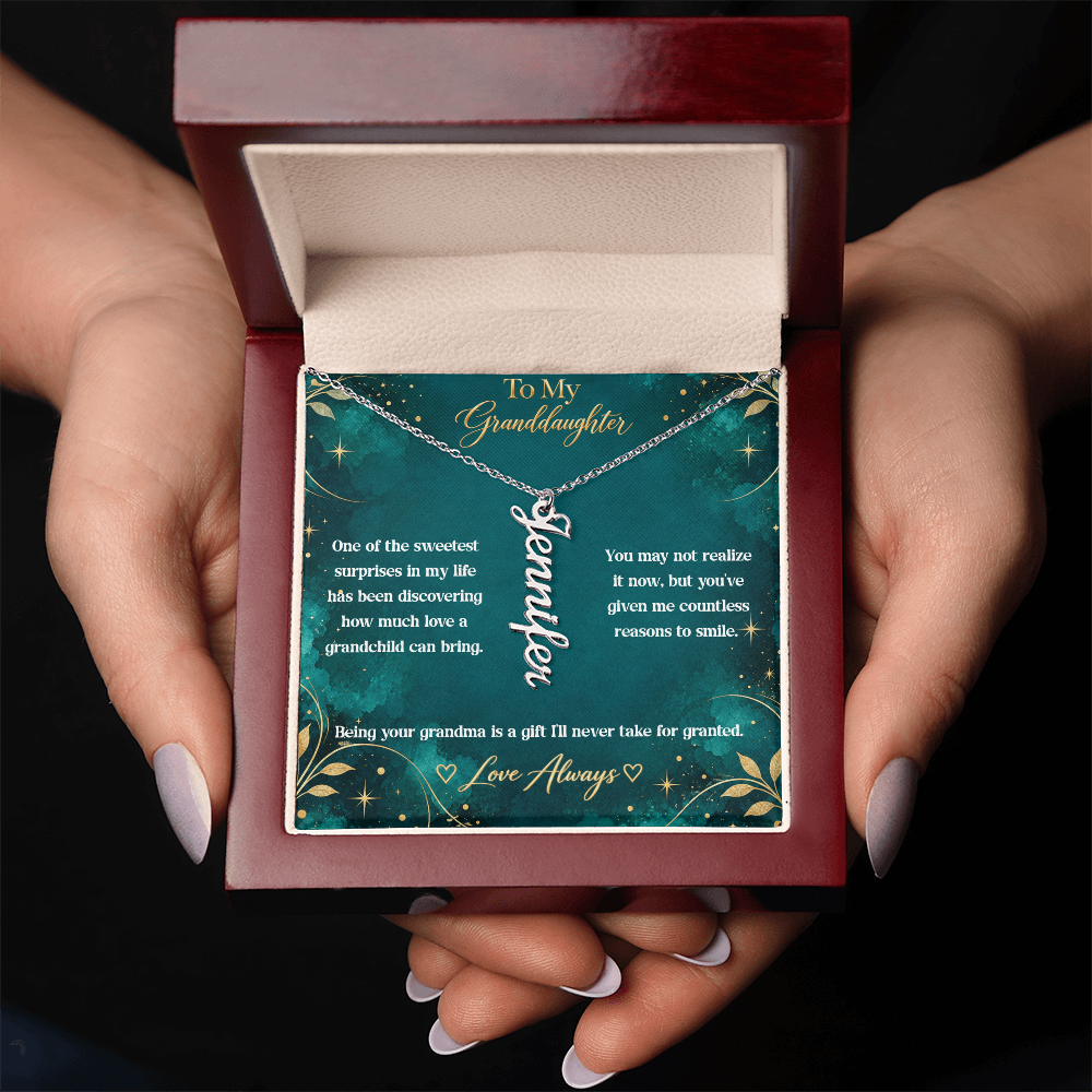 To My Granddaughter Personalized Name Necklace – Heartfelt Gift From Grandma