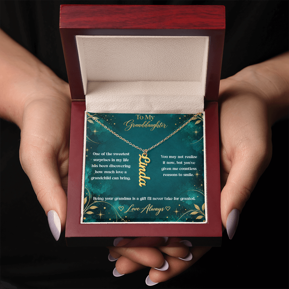 To My Granddaughter Personalized Name Necklace – Heartfelt Gift From Grandma