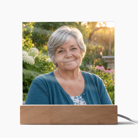 Keep Their Light Close – Personalized Memorial Photo Acrylic Plaque