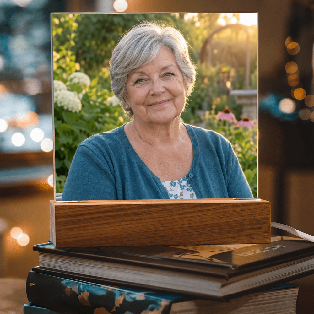 Keep Their Light Close – Personalized Memorial Photo Acrylic Plaque