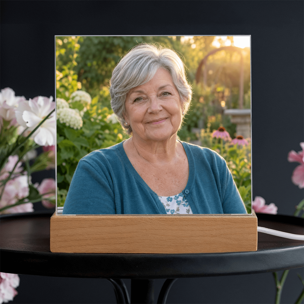 Keep Their Light Close – Personalized Memorial Photo Acrylic Plaque