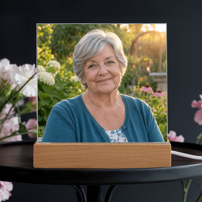 Keep Their Light Close – Personalized Memorial Photo Acrylic Plaque