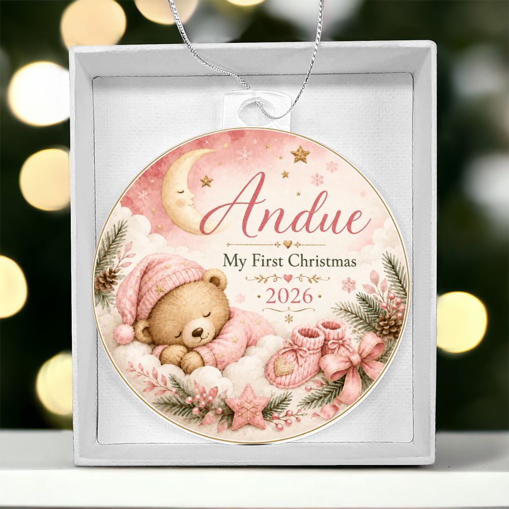 Baby's First Christmas Personalized Ornament – Custom Name & Year Keepsake