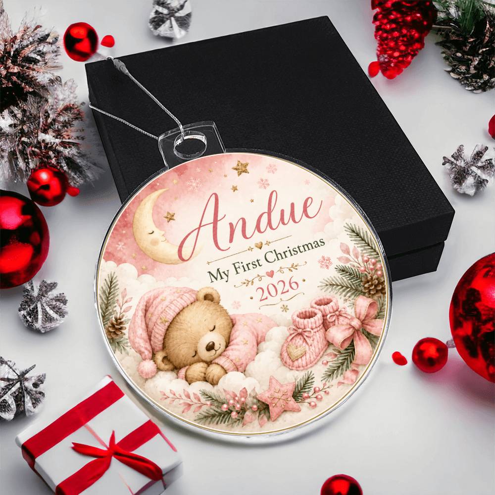 Baby's First Christmas Personalized Ornament – Custom Name & Year Keepsake