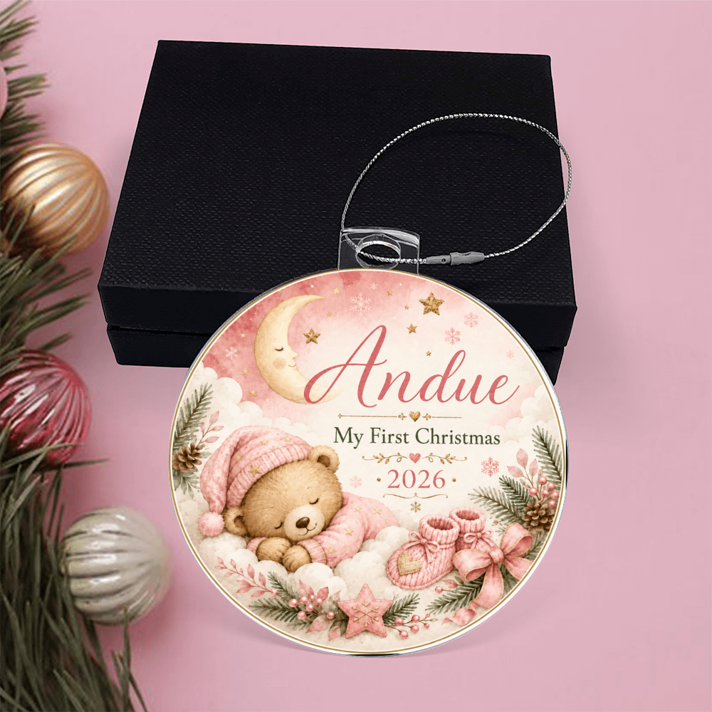 Baby's First Christmas Personalized Ornament – Custom Name & Year Keepsake