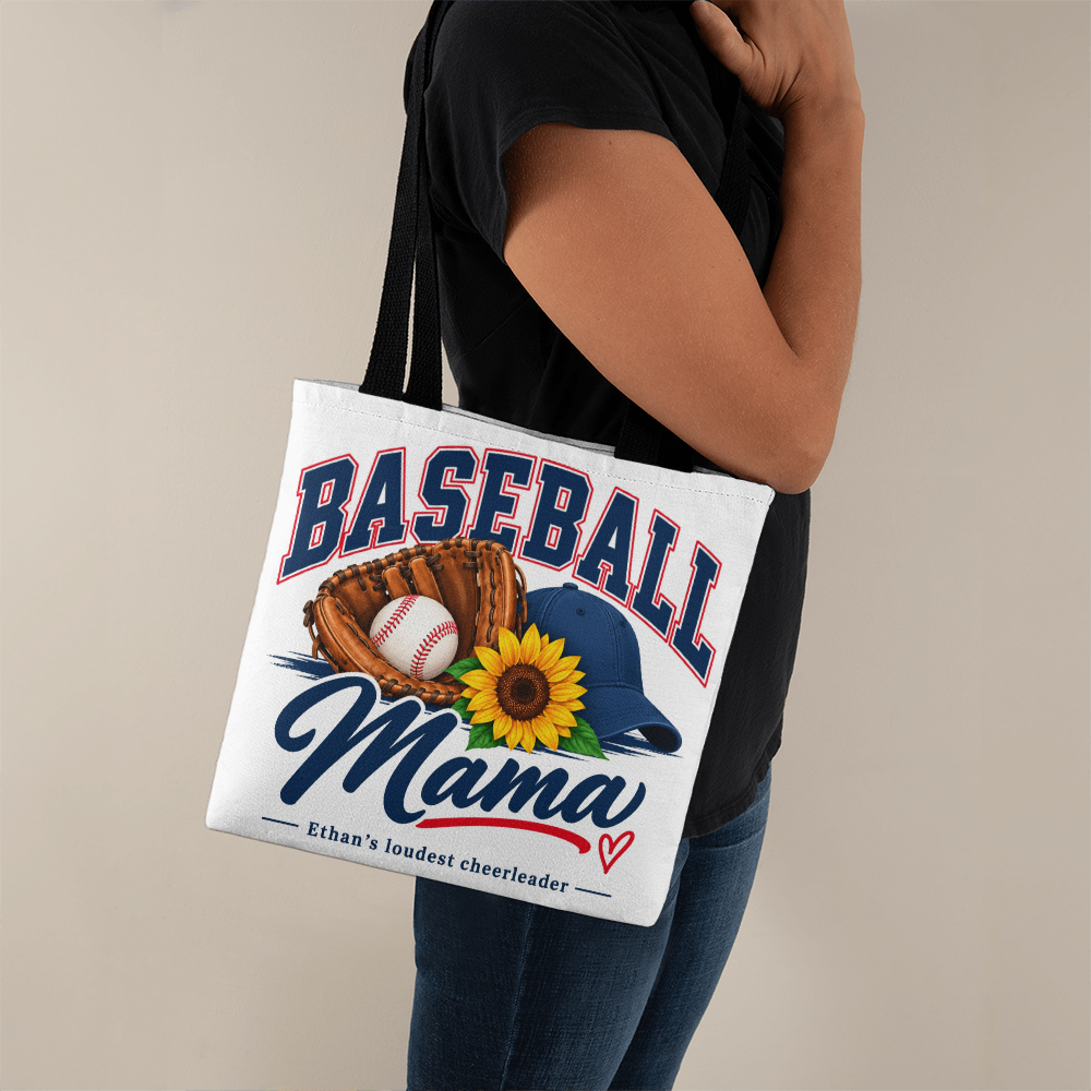 Personalized Baseball Mama Tote Bag – Custom Kids Name Baseball Mom Gift