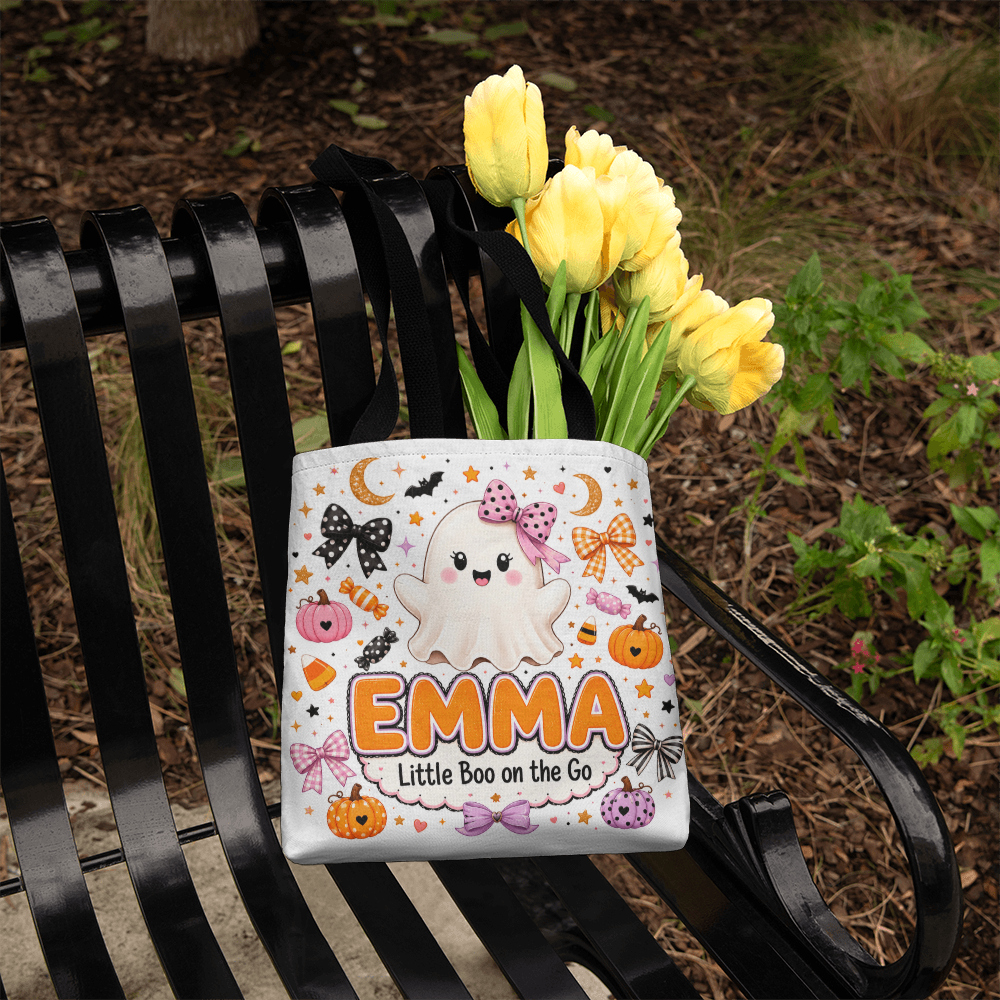 Personalized Little Boo on the Go Halloween Tote Bag
