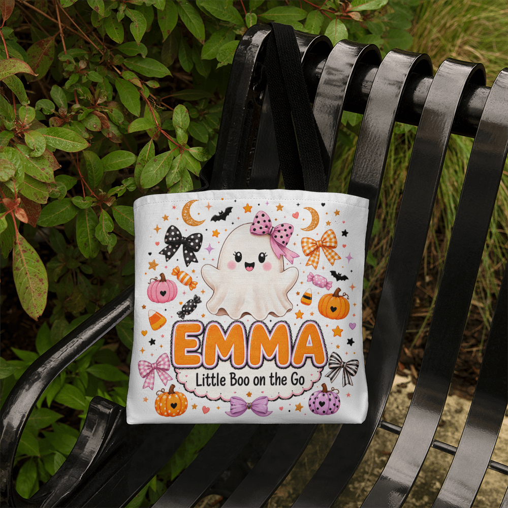 Personalized Little Boo on the Go Halloween Tote Bag