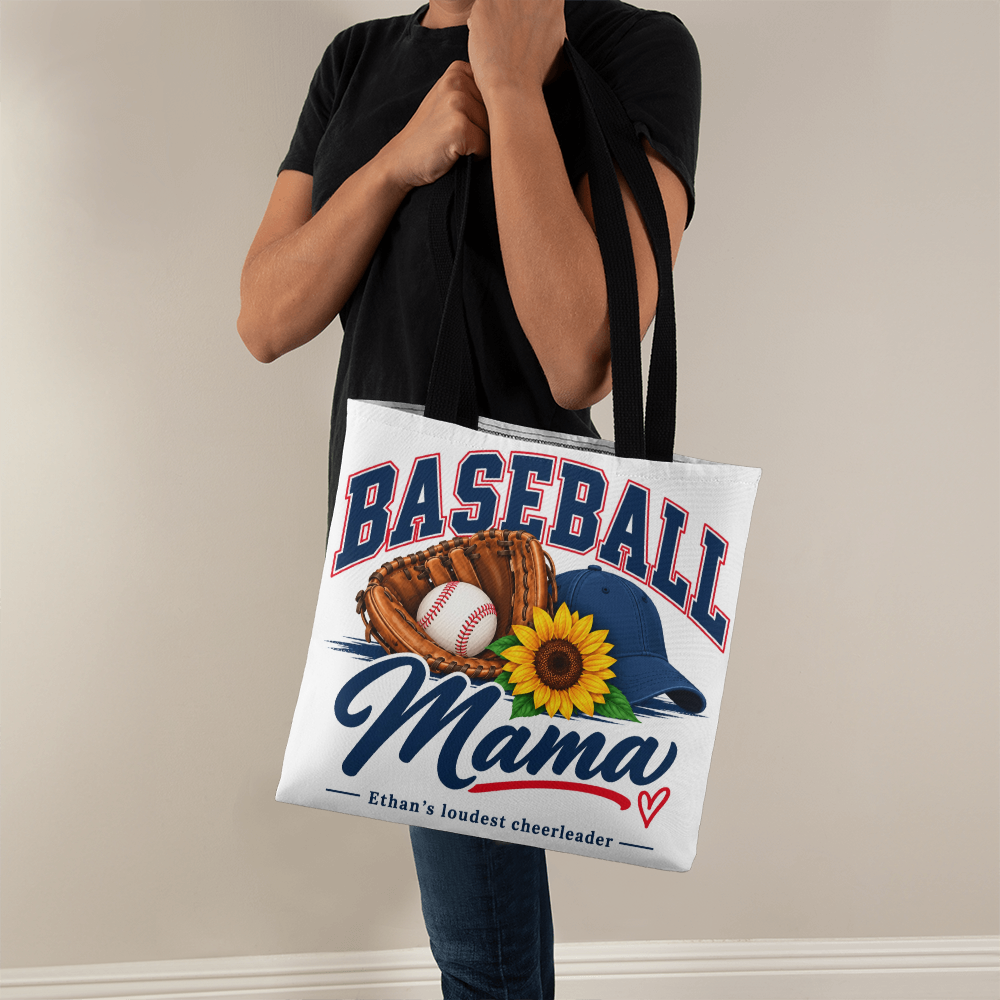 Personalized Baseball Mama Tote Bag – Custom Kids Name Baseball Mom Gift
