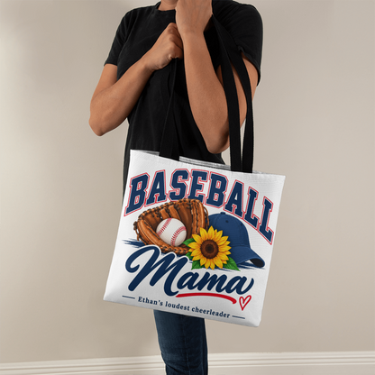 Personalized Baseball Mama Tote Bag – Custom Kids Name Baseball Mom Gift