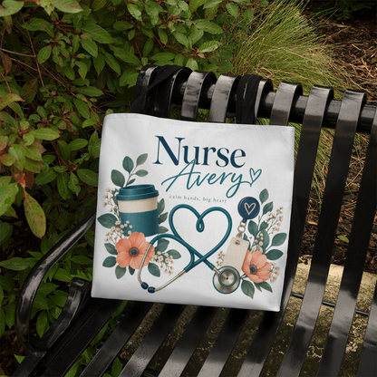Personalized Nurse Tote Bag – Custom Name Nursing Gift