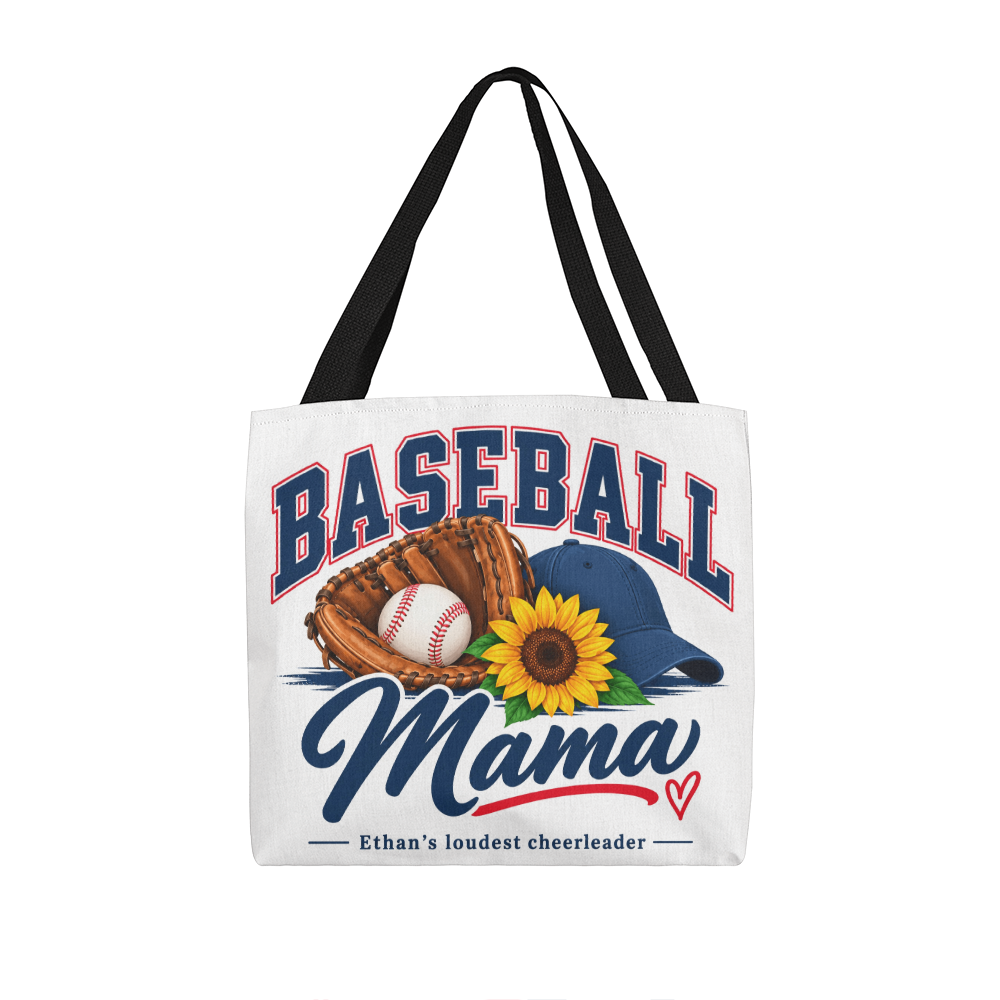 Personalized Baseball Mama Tote Bag – Custom Kids Name Baseball Mom Gift